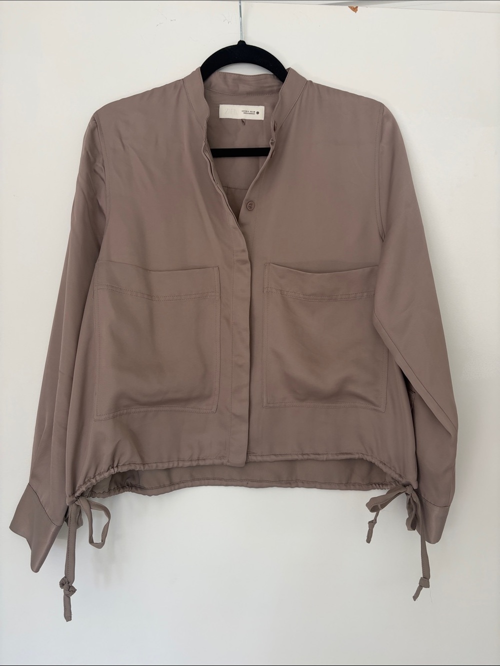Like New, Never Worn Zara Mauve Top with Drawstring Hem